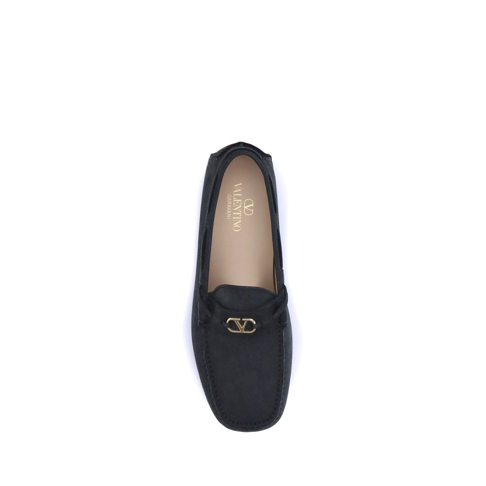 Valentino Garavani Black Rubber Slip-On Men's Loafers