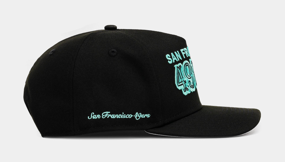 Exclusive Shoe Palace Exclusive San Francisco 49ers Curved Mint 950AF Snapback Mens Hat (Black/Mint) — OS — Side View
