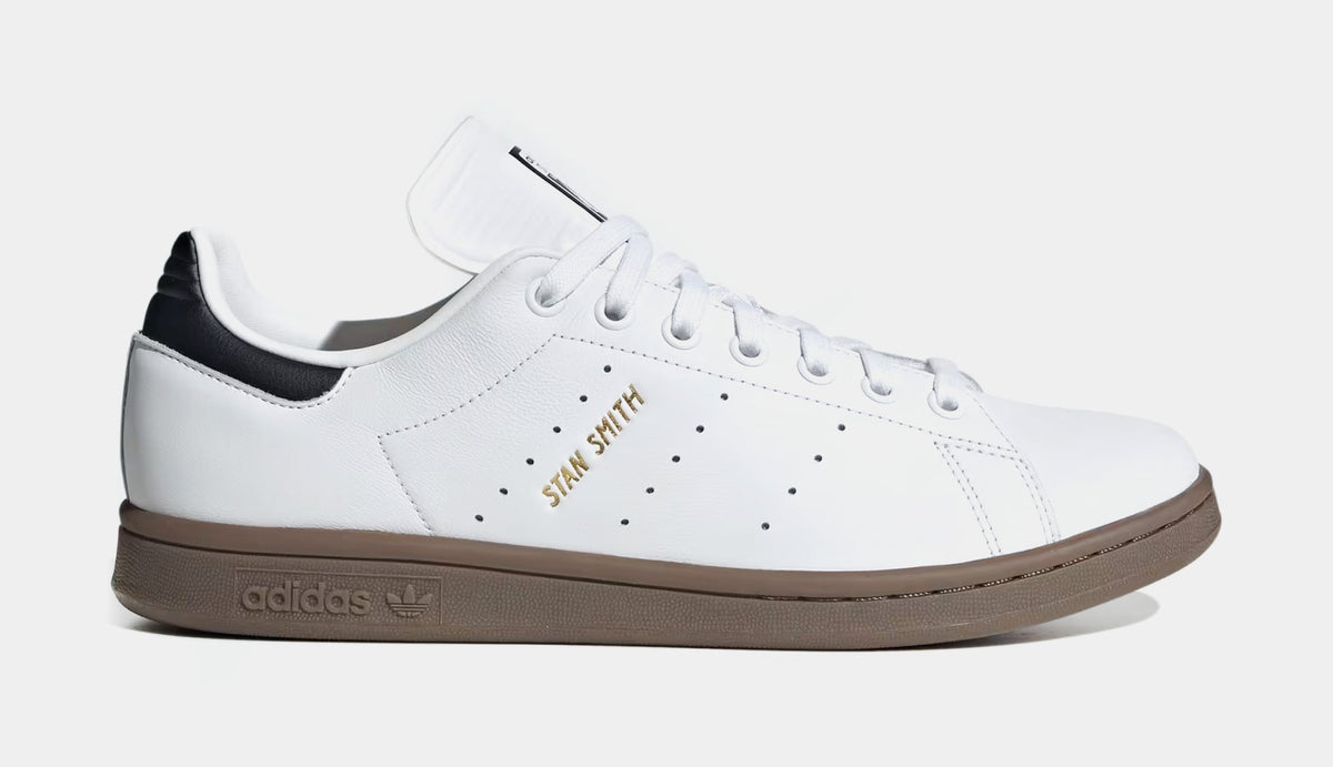 Exclusive Stan Smith Mens Lifestyle Shoes (White/Black/Gum) — 4 — Front View