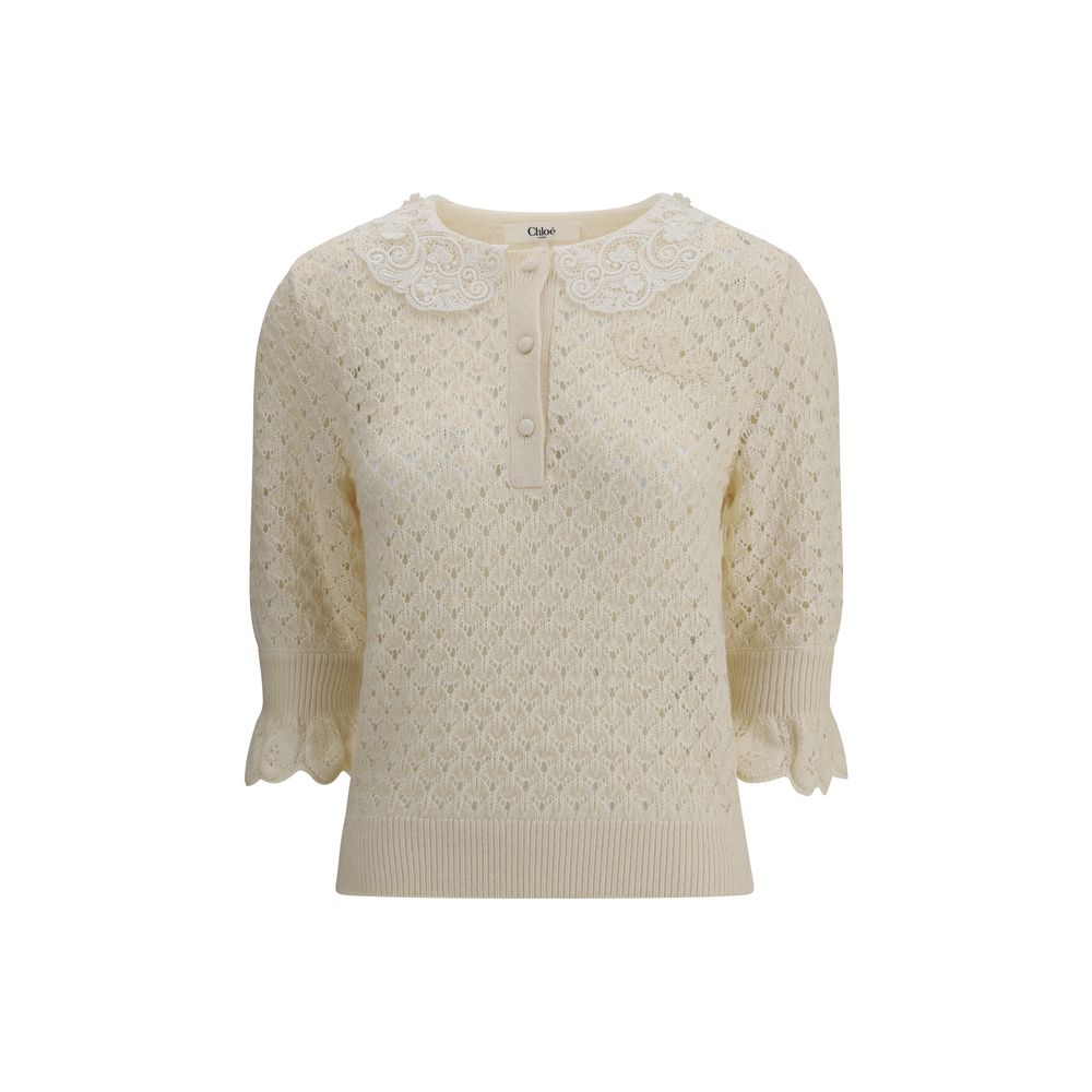 Chloé Cream Cotton Women's Sweatshirt
