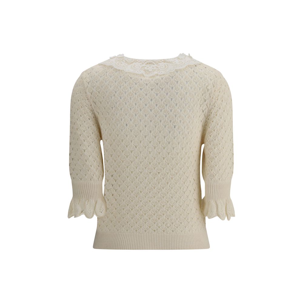 Chloé Cream Cotton Women's Sweatshirt