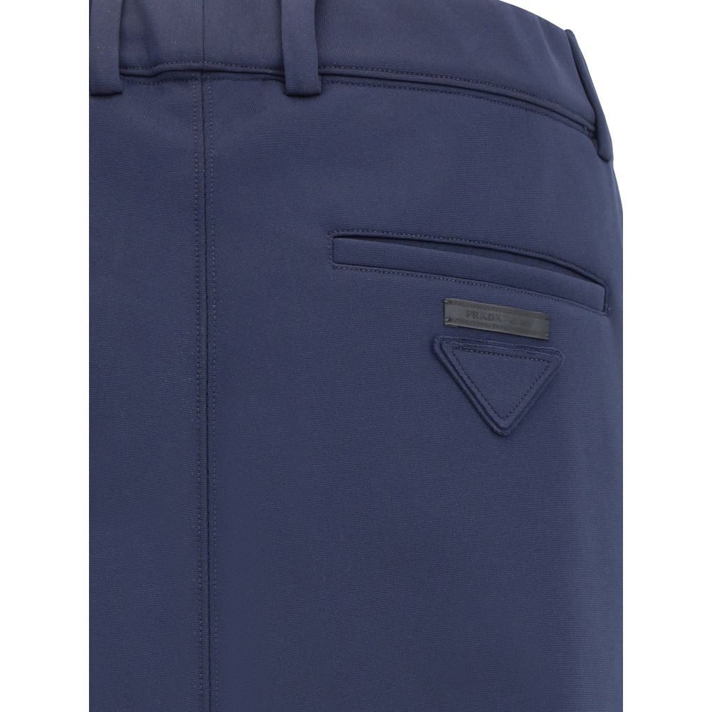 Prada Blue Polyester Casual Men's Pants