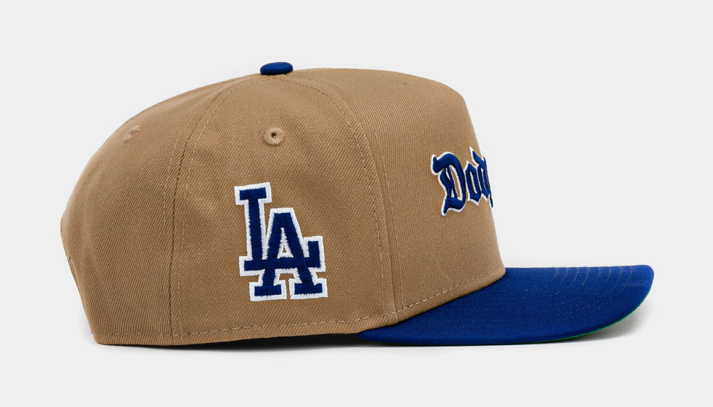 Exclusive Shoe Palace Exclusive Los Angeles Dodgers Khaki 950AF Snapback Mens Hat (Khaki/Blue) — OS — Side View
