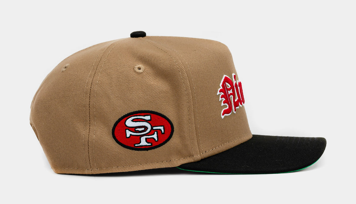 Exclusive Shoe Palace Exclusive San Francisco 49ers Khaki 950AF Snapback Mens Hat (Khaki/Red) — OS — Side View