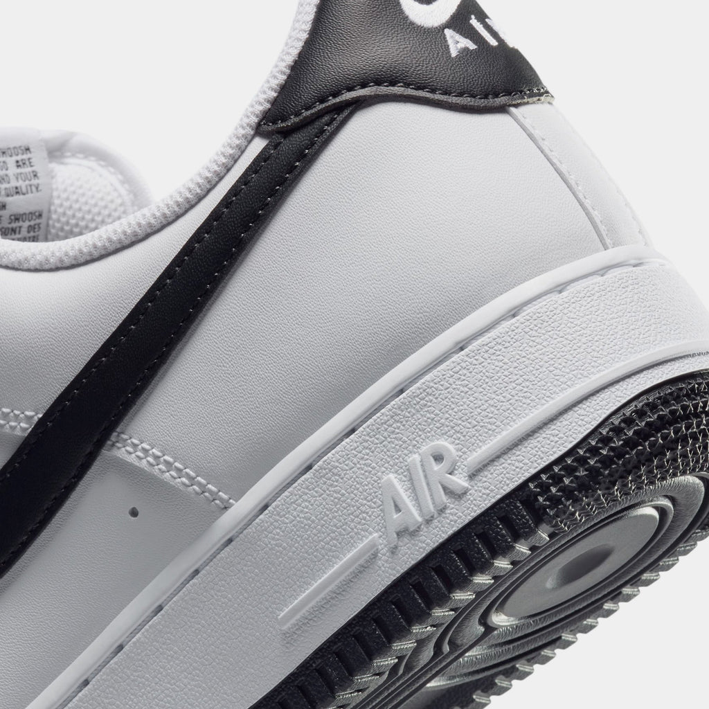 Exclusive Air Force 1 '07 Mens Basketball Shoes (White/White/Black) — 6 — Back View