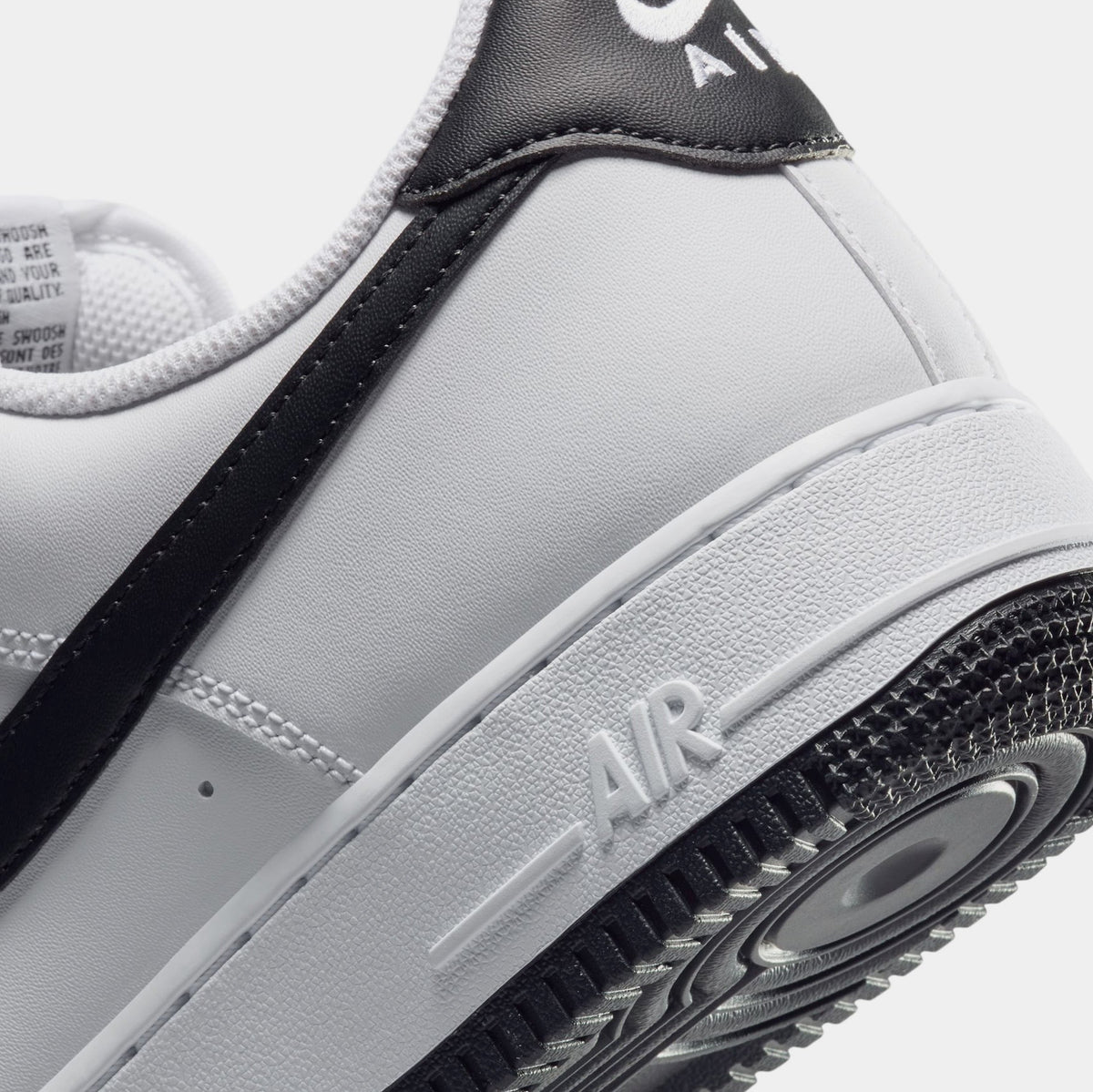 Exclusive Air Force 1 '07 Mens Basketball Shoes (White/White/Black) — 6 — Back View