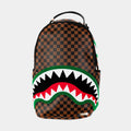 Exclusive Chenille Shark Mens Backpack (Brown/Green) — OS — Front View