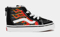 Exclusive SK8-HI Zip Up Infant Toddler Lifestyle Shoes (Black/White) — 2C — Front View