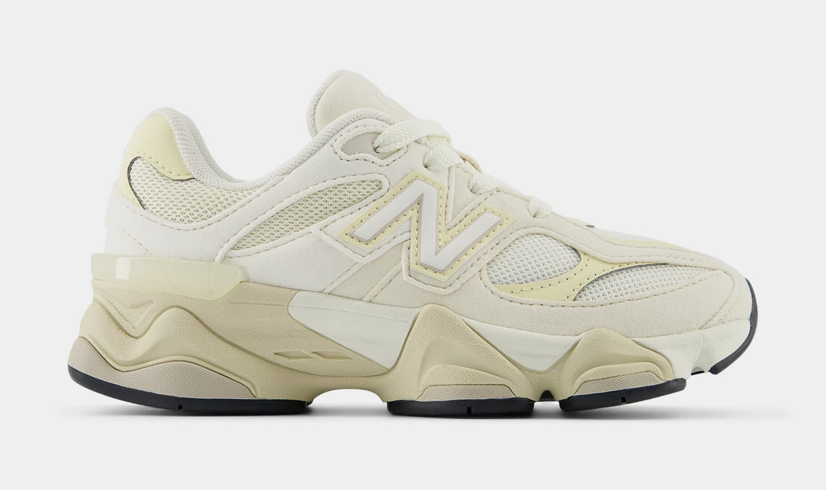 Exclusive 9060 Preschool Running Shoes (Calcium/Sea Salt/White) — 10.5C — Front View