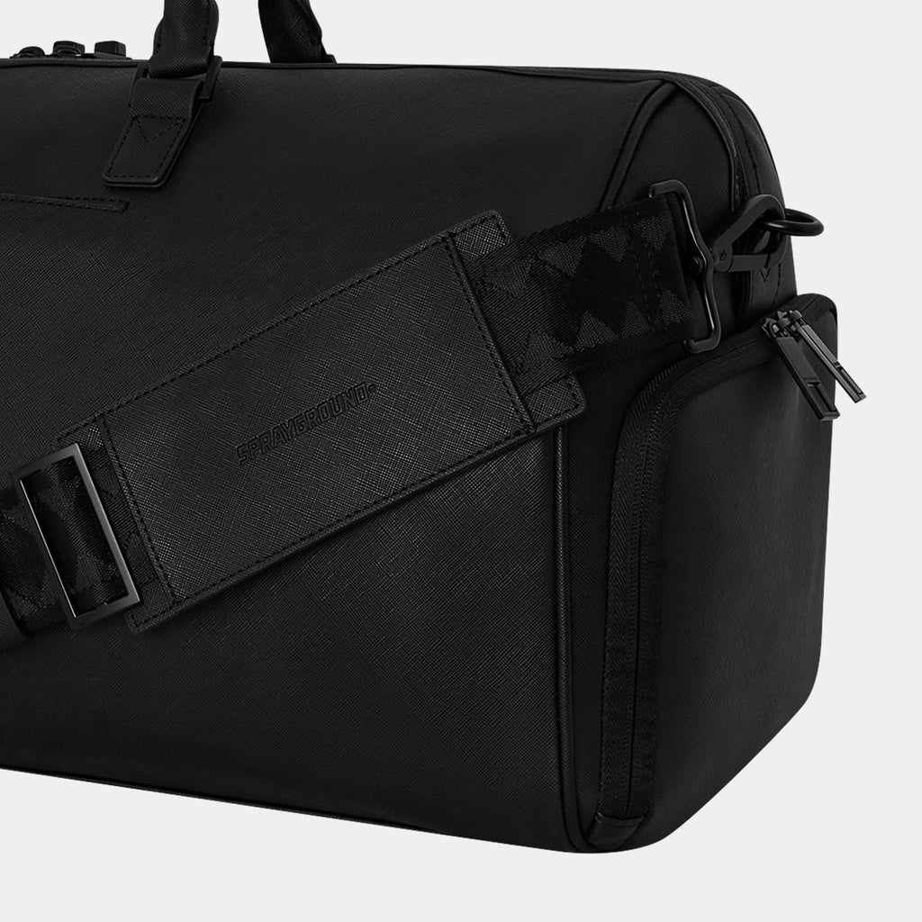 Exclusive Grand Tourer Mens Duffle Bag (Black/Beige) — OS — Back View
