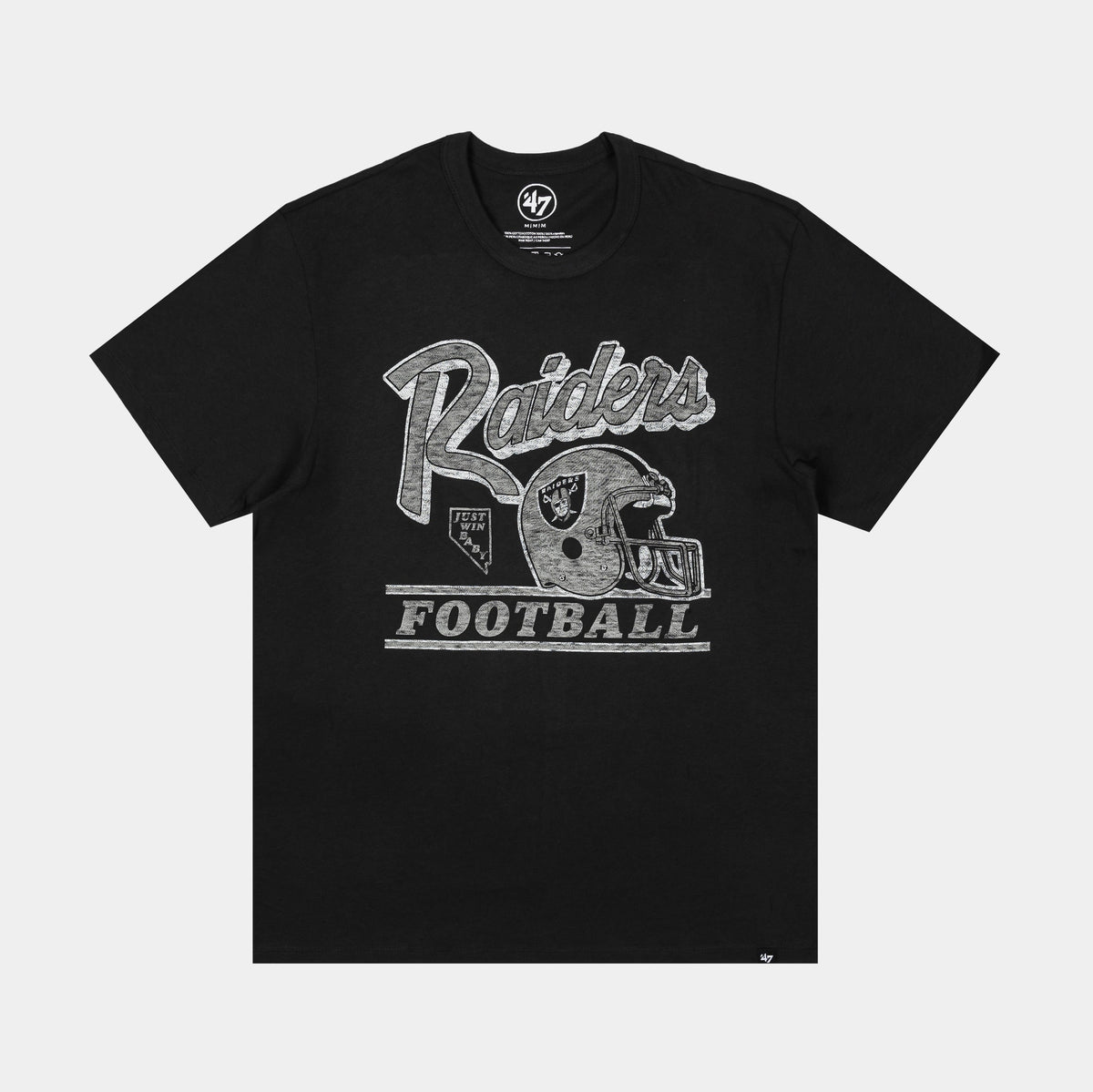 Exclusive Las Vegas Raiders Mens Short Sleeve Shirt (Black/Grey) — S — Front View