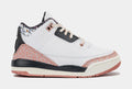 Exclusive Air Jordan 3 Retro Ivory Preschool Lifestyle Shoes (White/Anthracite/Red/Sail) — 10.5C — Front View