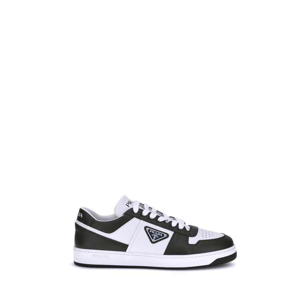 Prada Black Calf Leather Bos Taurus Low Top Men's Sneakers