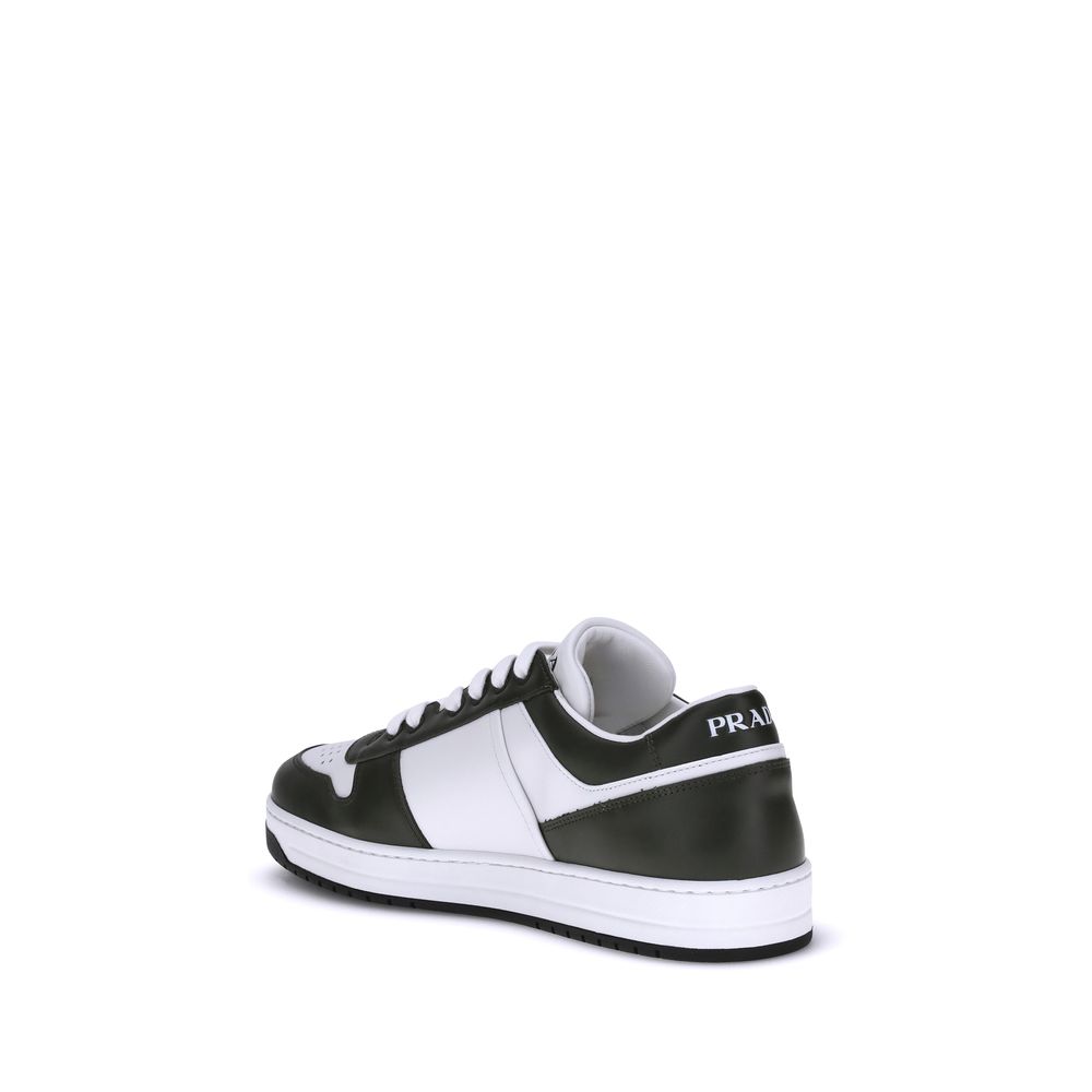 Prada Black Calf Leather Bos Taurus Low Top Men's Sneakers