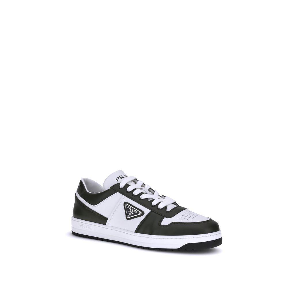 Prada Black Calf Leather Bos Taurus Low Top Men's Sneakers