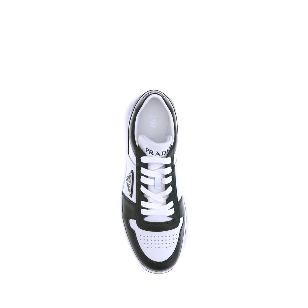 Prada Black Calf Leather Bos Taurus Low Top Men's Sneakers