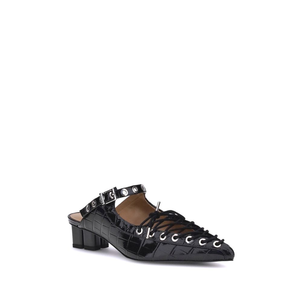 Ganni Black Polyethylene Women's Mules