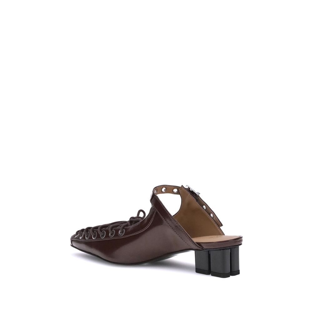 Ganni Brown Polyethylene Women's Mules
