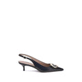 Ferragamo Black Calf Leather Bos Taurus High Heel Women's Pumps
