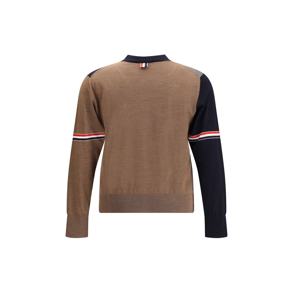 Thom Browne Multicolor Fleece Wool Men's Cardigan