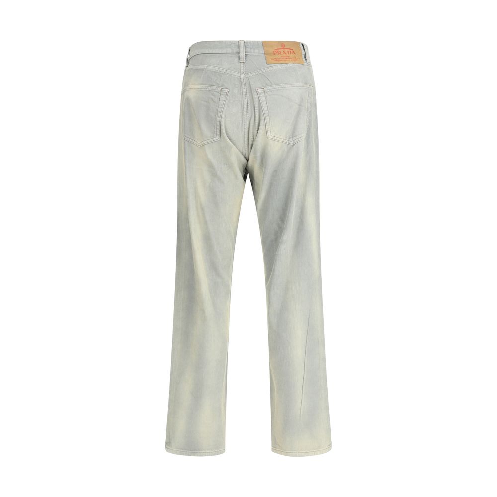 Prada Light Blue Cotton Casual Men's Pants