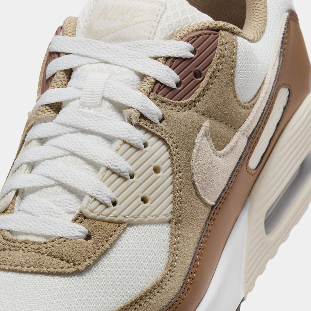 Exclusive Air Max 90 Mens Lifestyle Shoes (Summit White/Khaki/Black) — 6 — Side View