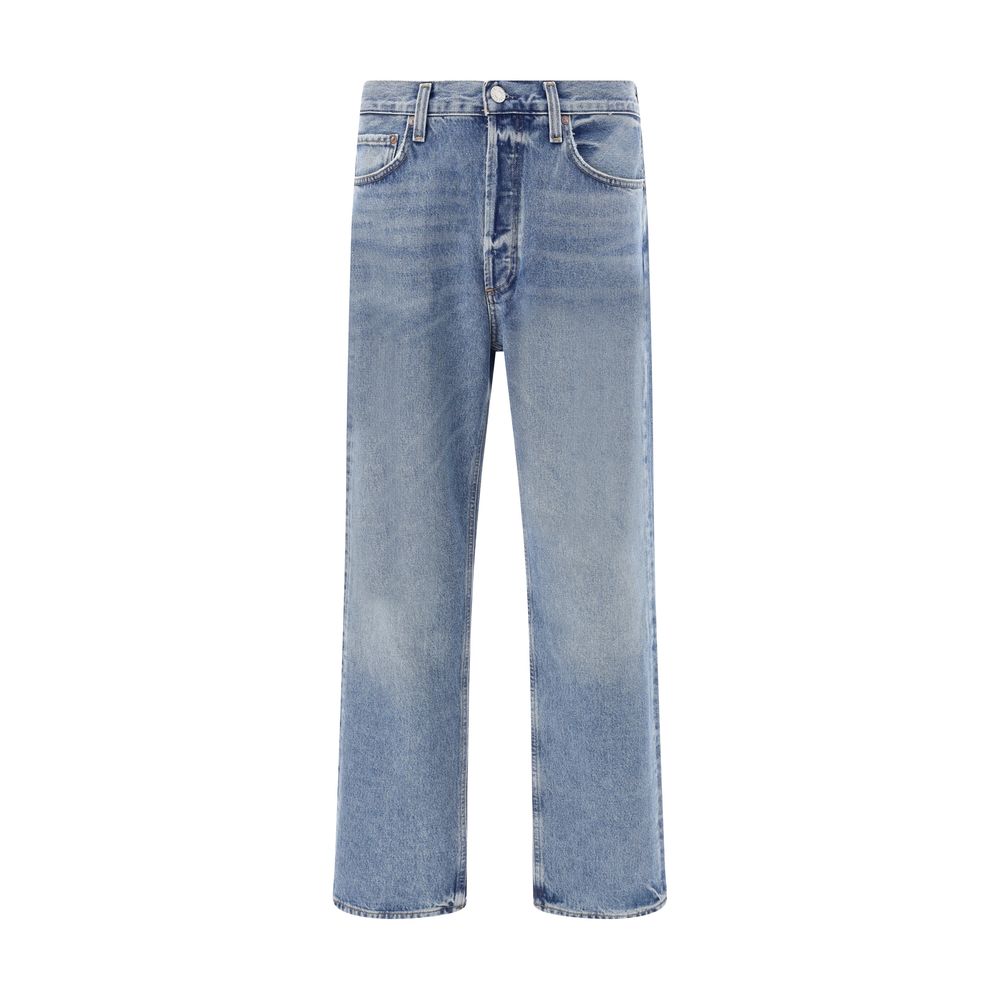 Agolde Light Blue Cotton Straight-Leg Men's Jeans