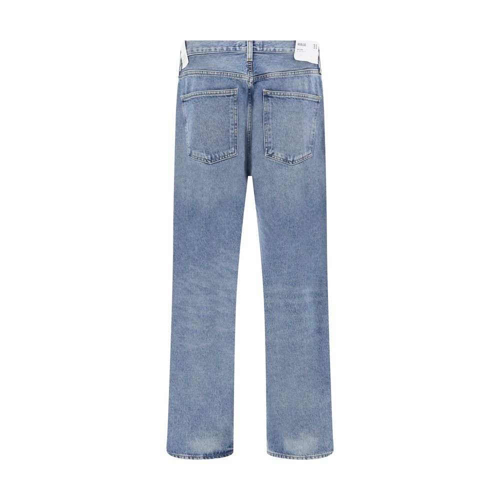 Agolde Light Blue Cotton Straight-Leg Men's Jeans