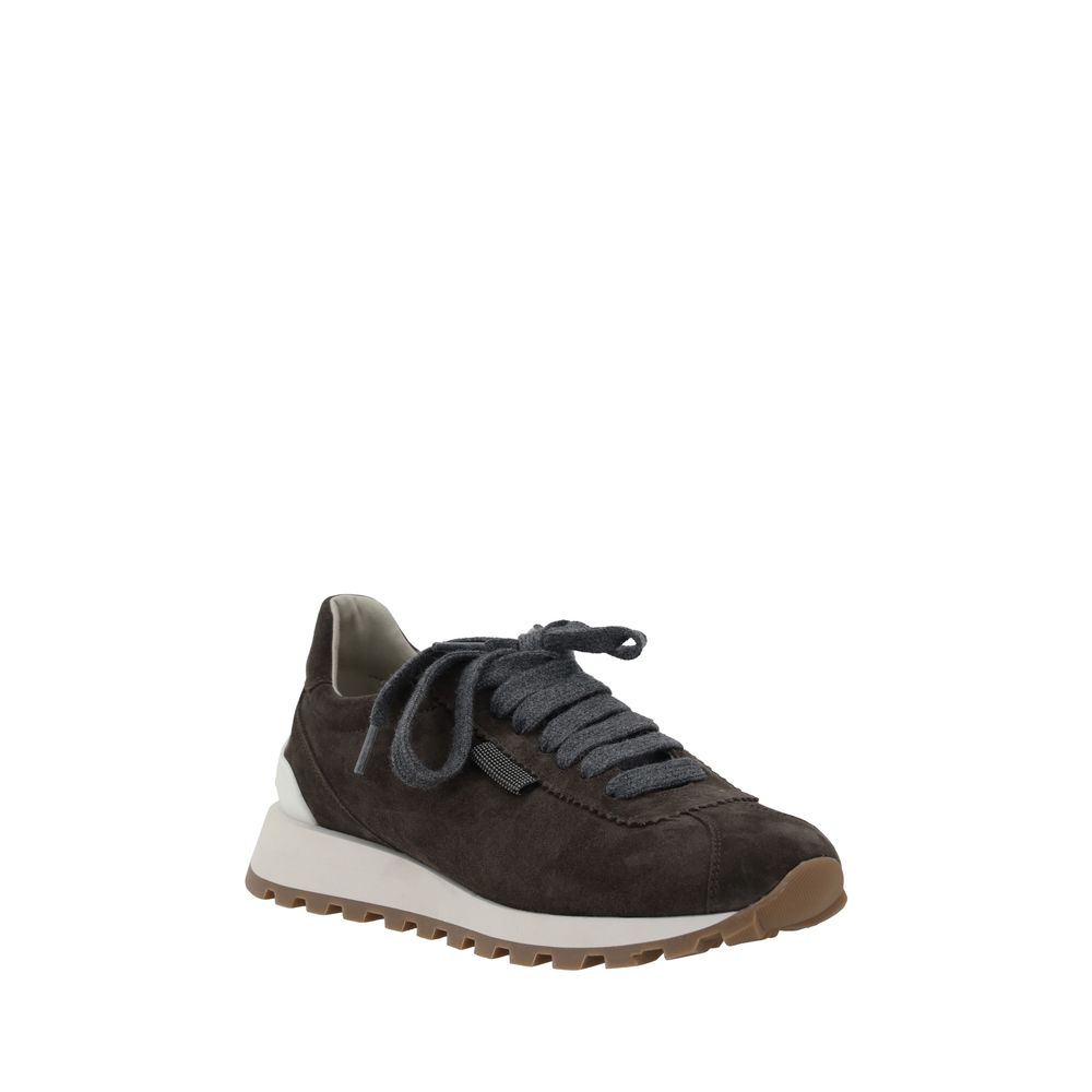 Brunello Cucinelli Black Rubber Chunky Women's Sneakers
