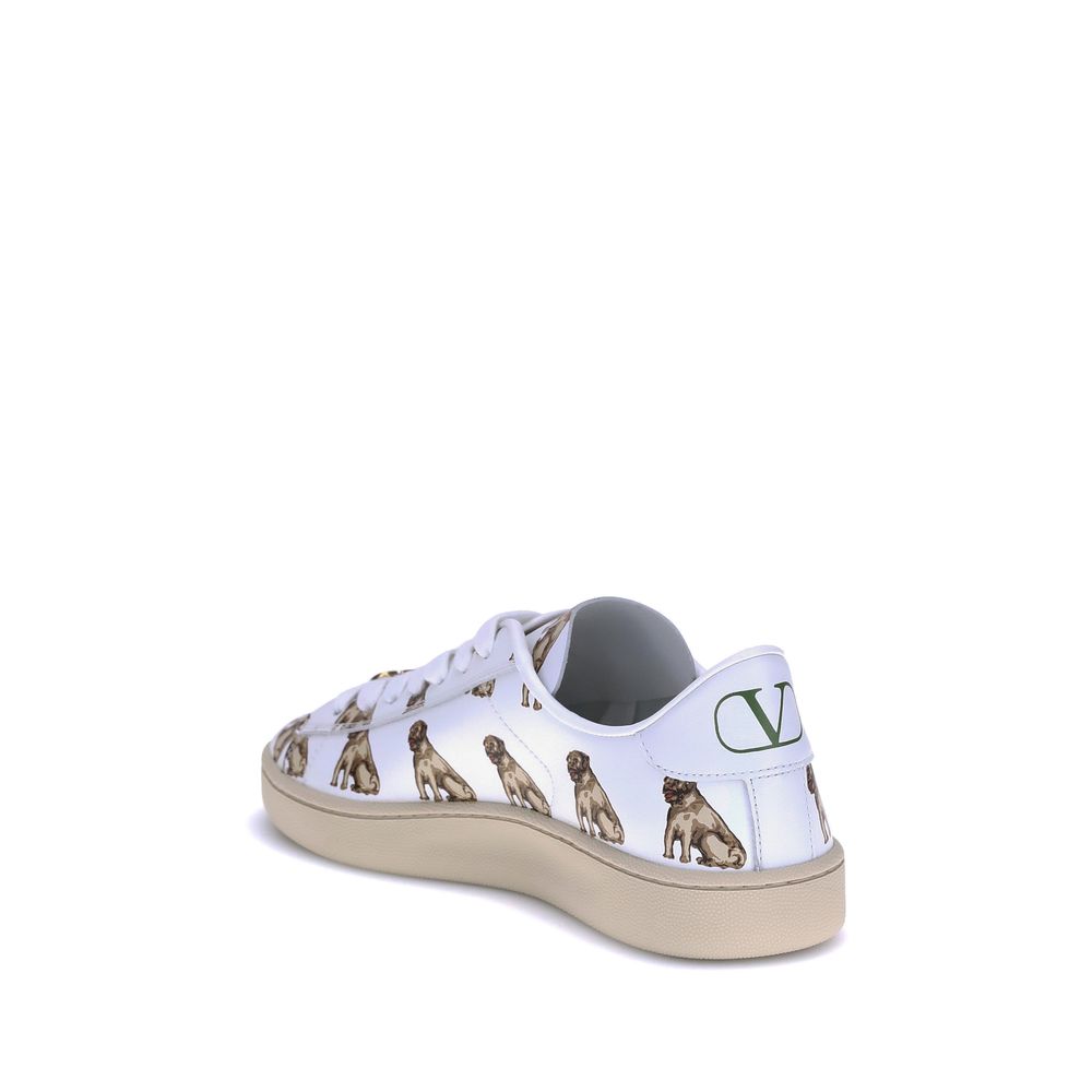 Valentino Garavani White Calf Leather Bos Taurus Low Top Women's Sneakers