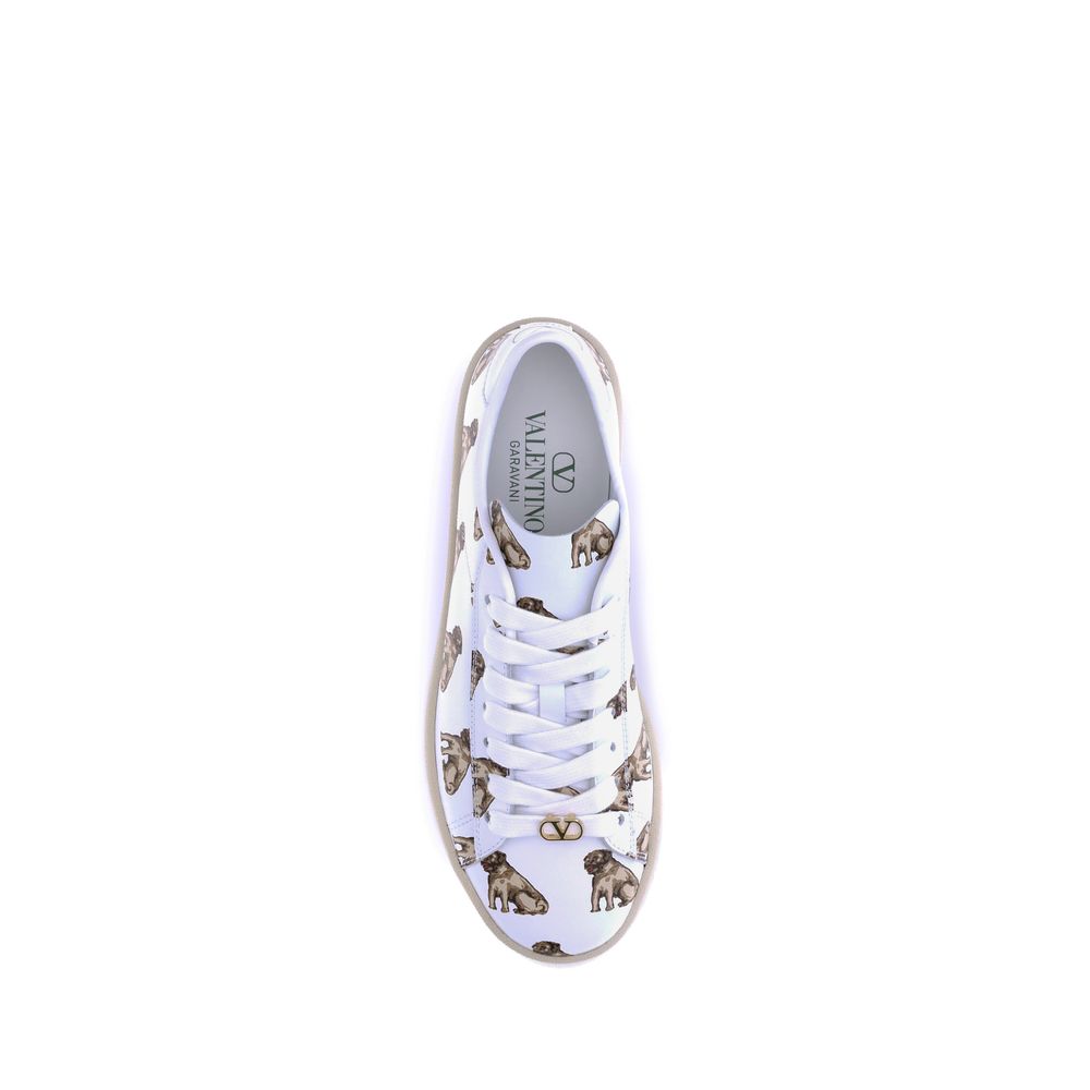 Valentino Garavani White Calf Leather Bos Taurus Low Top Women's Sneakers