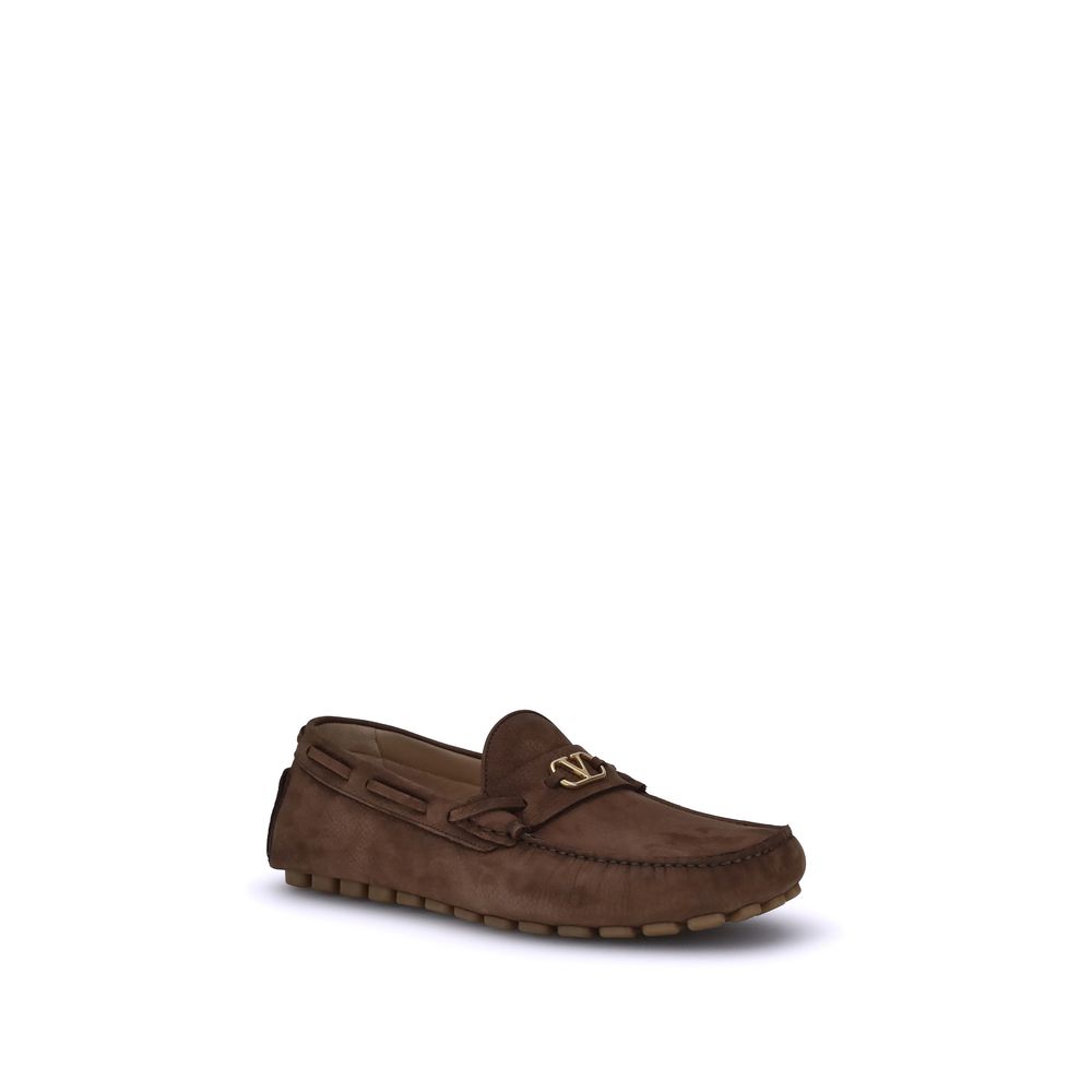 Valentino Garavani Brown Rubber Slip-On Men's Loafers