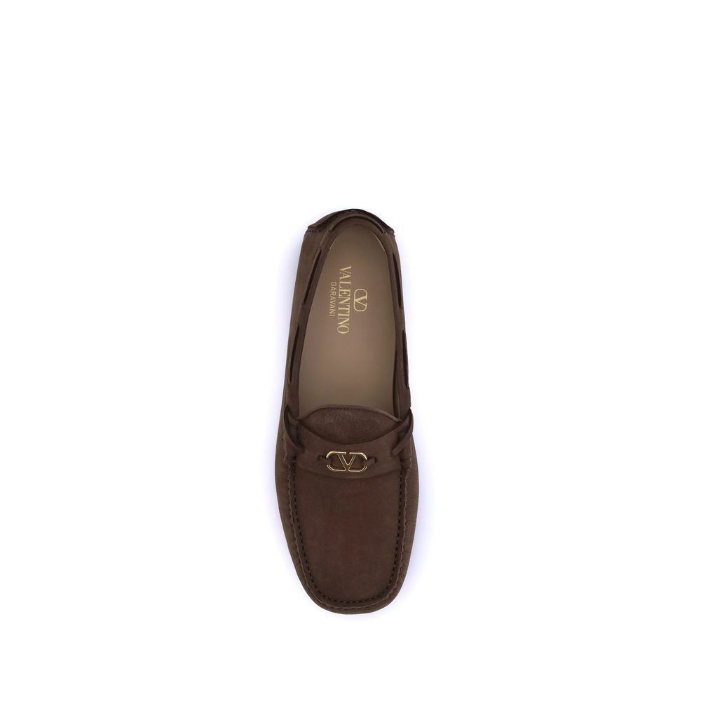 Valentino Garavani Brown Rubber Slip-On Men's Loafers