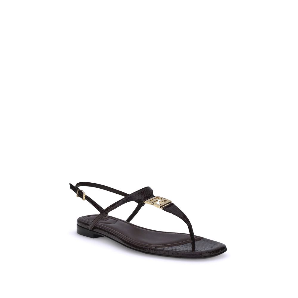Fendi Multicolor Calf Leather Bos Taurus Flat Women's Sandals