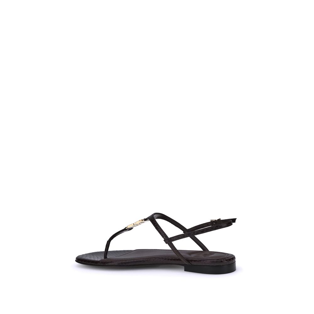 Fendi Multicolor Calf Leather Bos Taurus Flat Women's Sandals