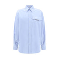 Brunello Cucinelli Light Blue Cotton Dress Women's Shirt