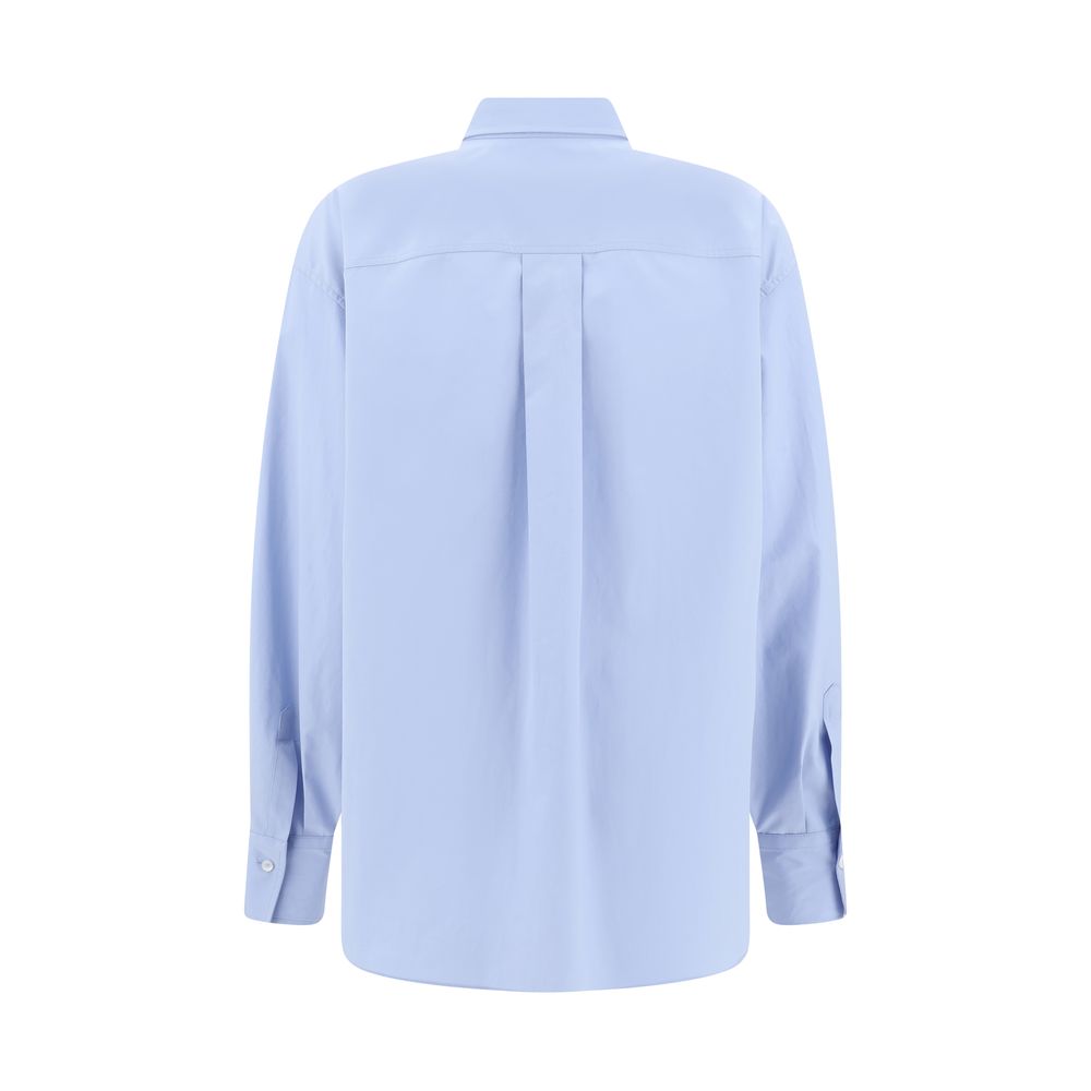 Brunello Cucinelli Light Blue Cotton Dress Women's Shirt