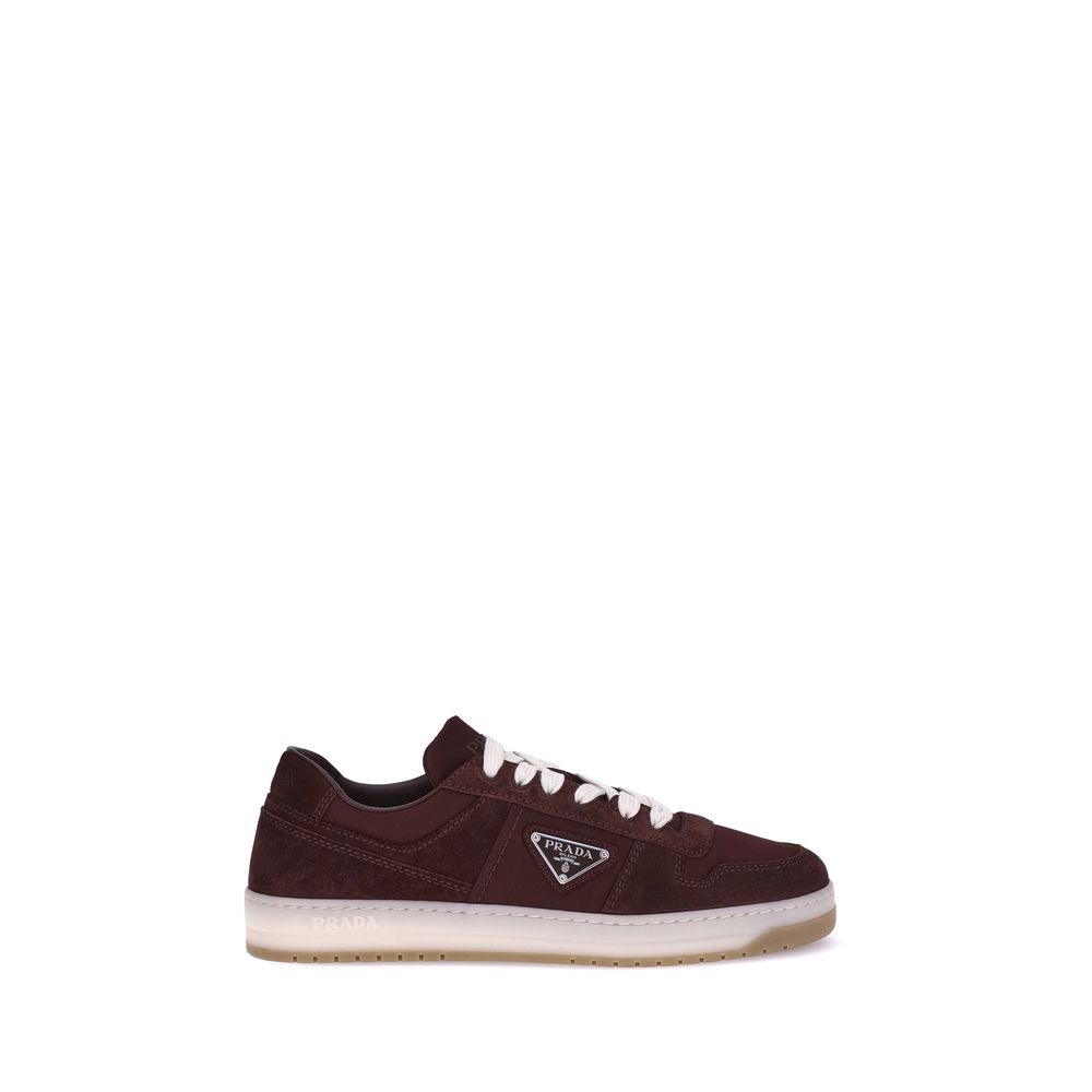 Prada Bordeaux Calf Leather Bos Taurus Low Top Men's Sneakers
