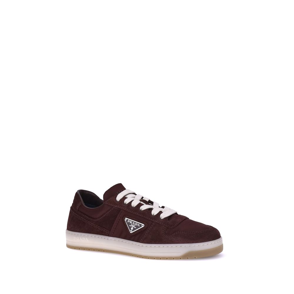 Prada Bordeaux Calf Leather Bos Taurus Low Top Men's Sneakers