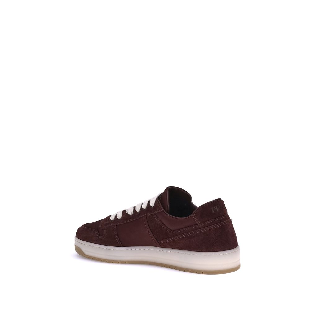 Prada Bordeaux Calf Leather Bos Taurus Low Top Men's Sneakers