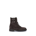 Gianvito Rossi Brown Calf Leather Bos Taurus Lace-Up Women's Boots