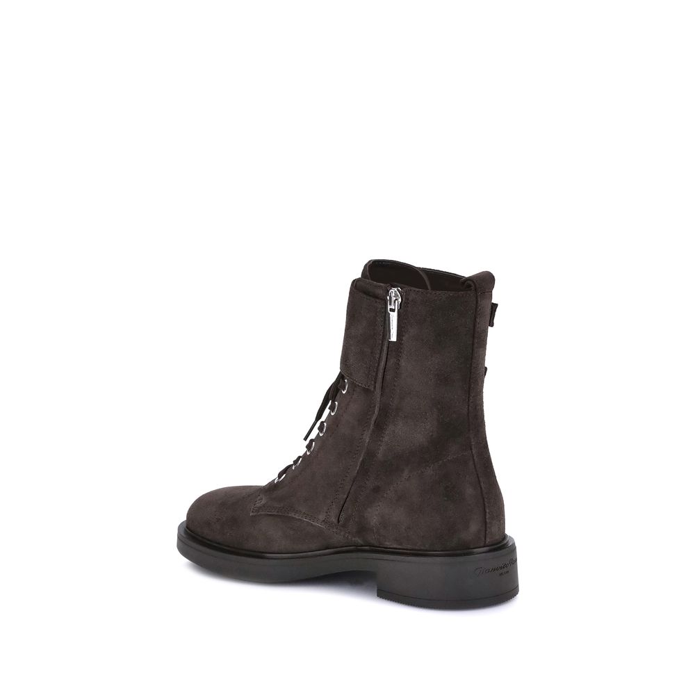 Gianvito Rossi Brown Calf Leather Bos Taurus Lace-Up Women's Boots