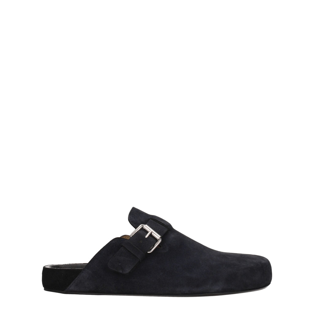 Isabel Marant Black Leather Men's Slippers