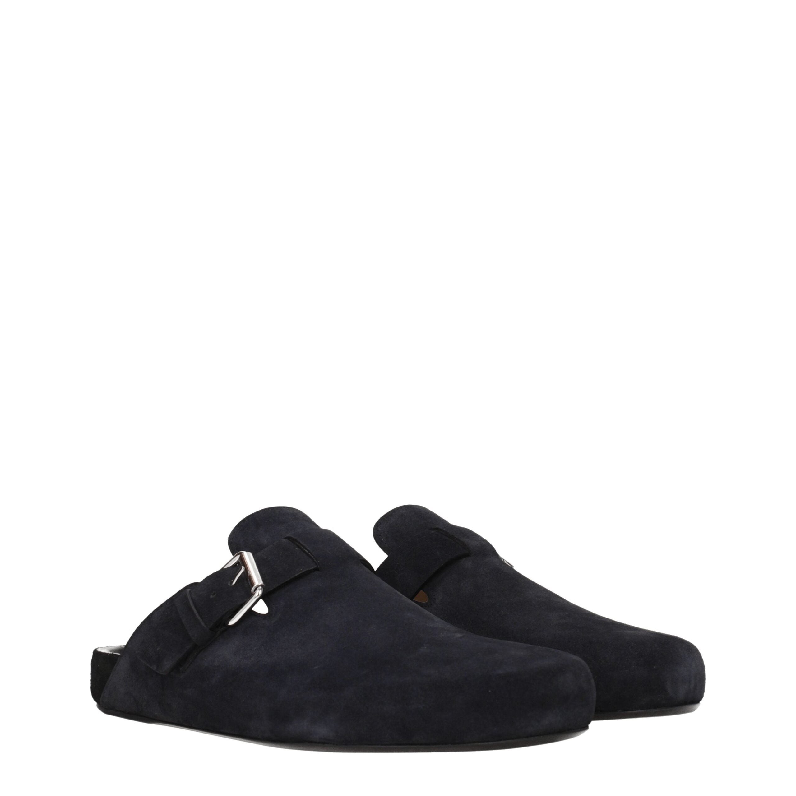 Isabel Marant Black Leather Men's Slippers