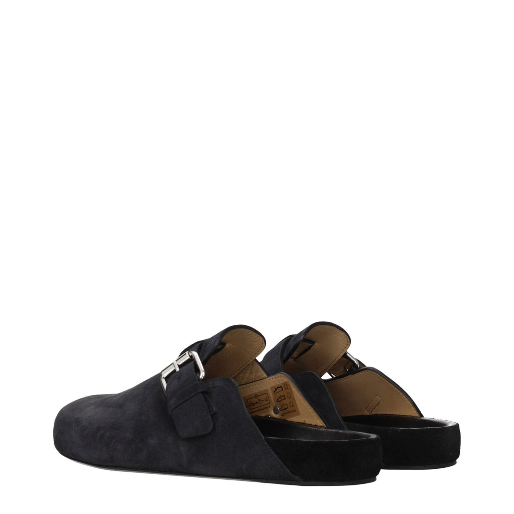 Isabel Marant Black Leather Men's Slippers