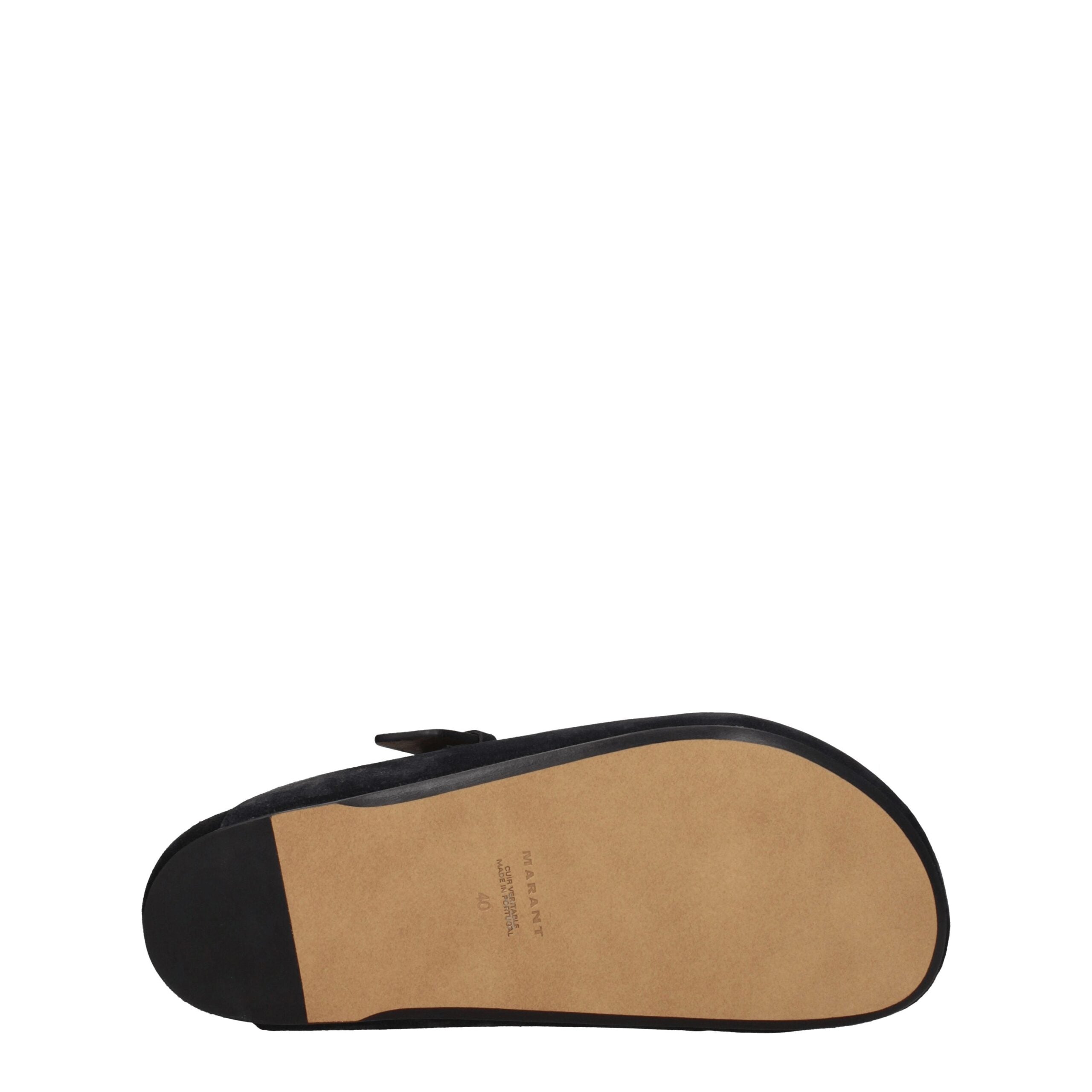 Isabel Marant Black Leather Men's Slippers