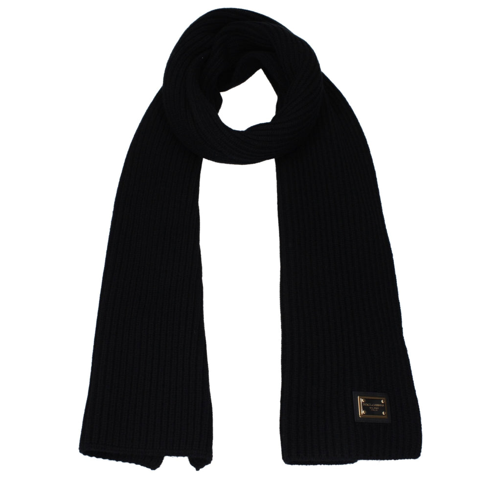 Dolce & Gabbana Black Cashmere Men's Scarf