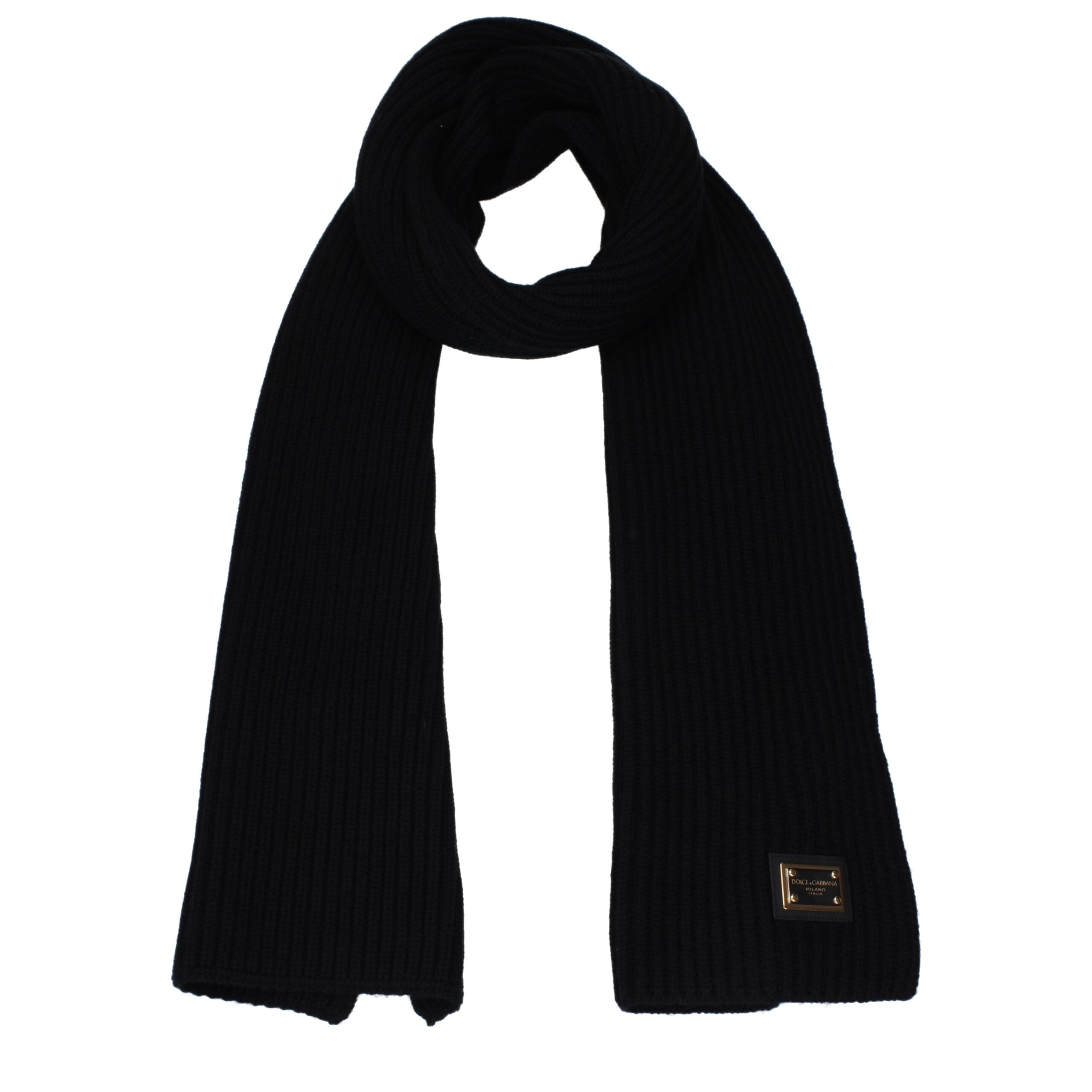 Dolce & Gabbana Black Cashmere Men's Scarf