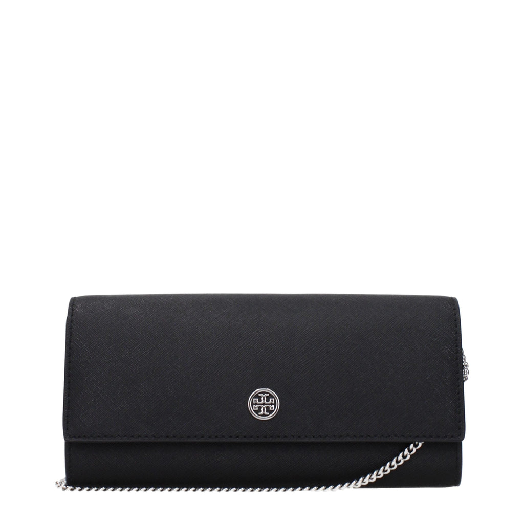 Tory Burch Black Leather Clutch Women's Bag