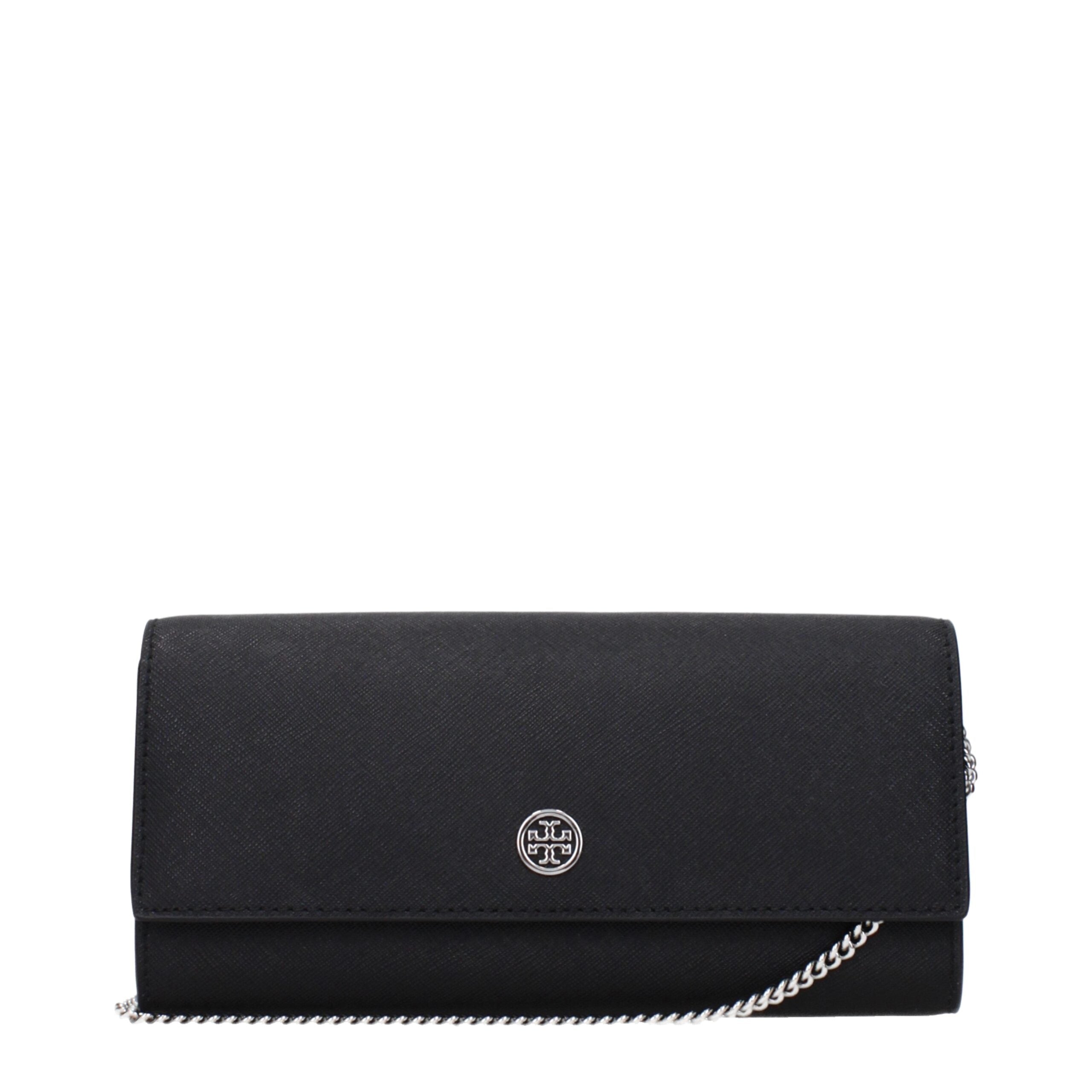Tory Burch Black Leather Clutch Women's Bag